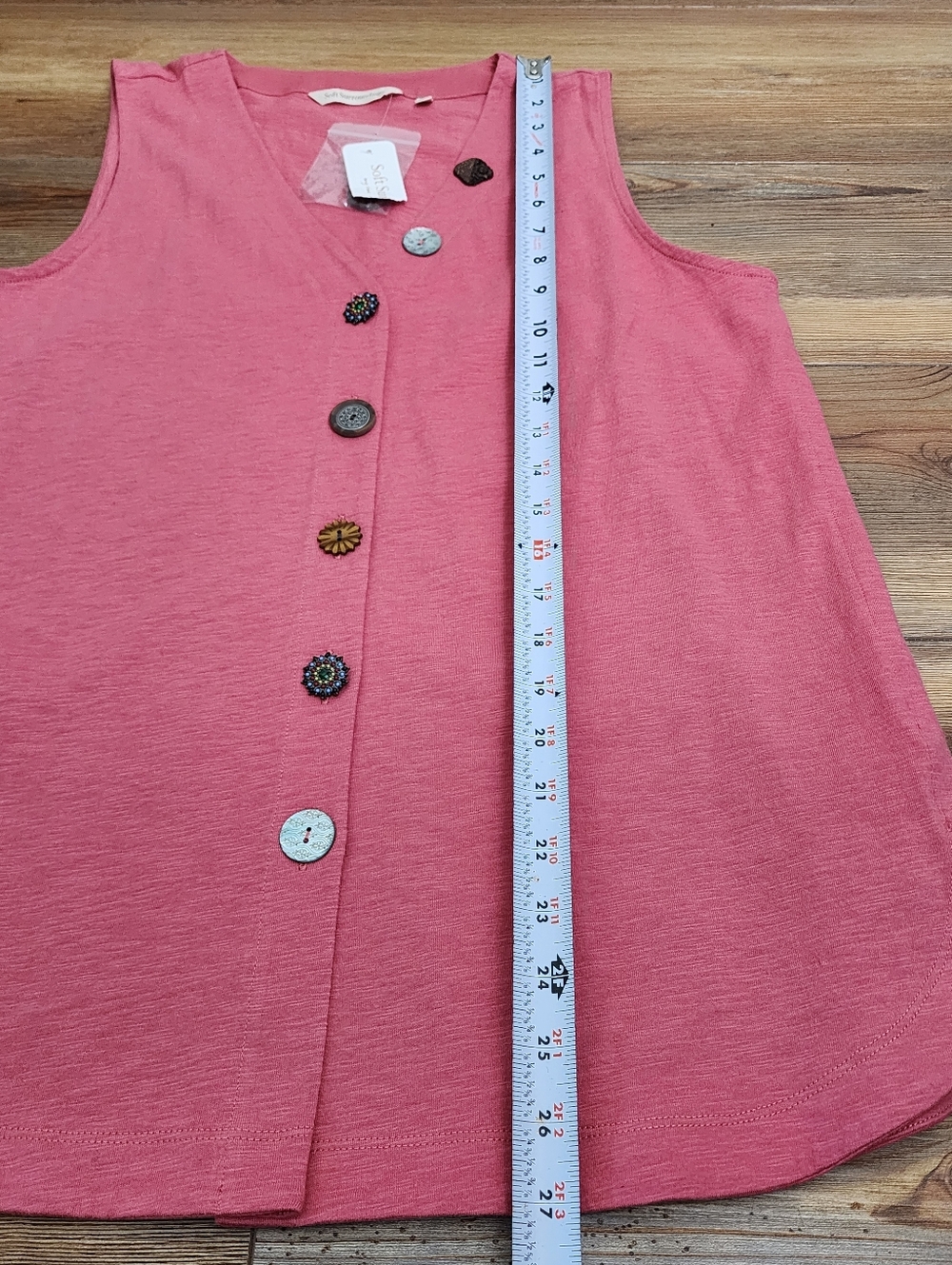 Soft Surroundings Delia Top Women's S Salmon Pink Sleeveless NEW - Picture 7 of 10